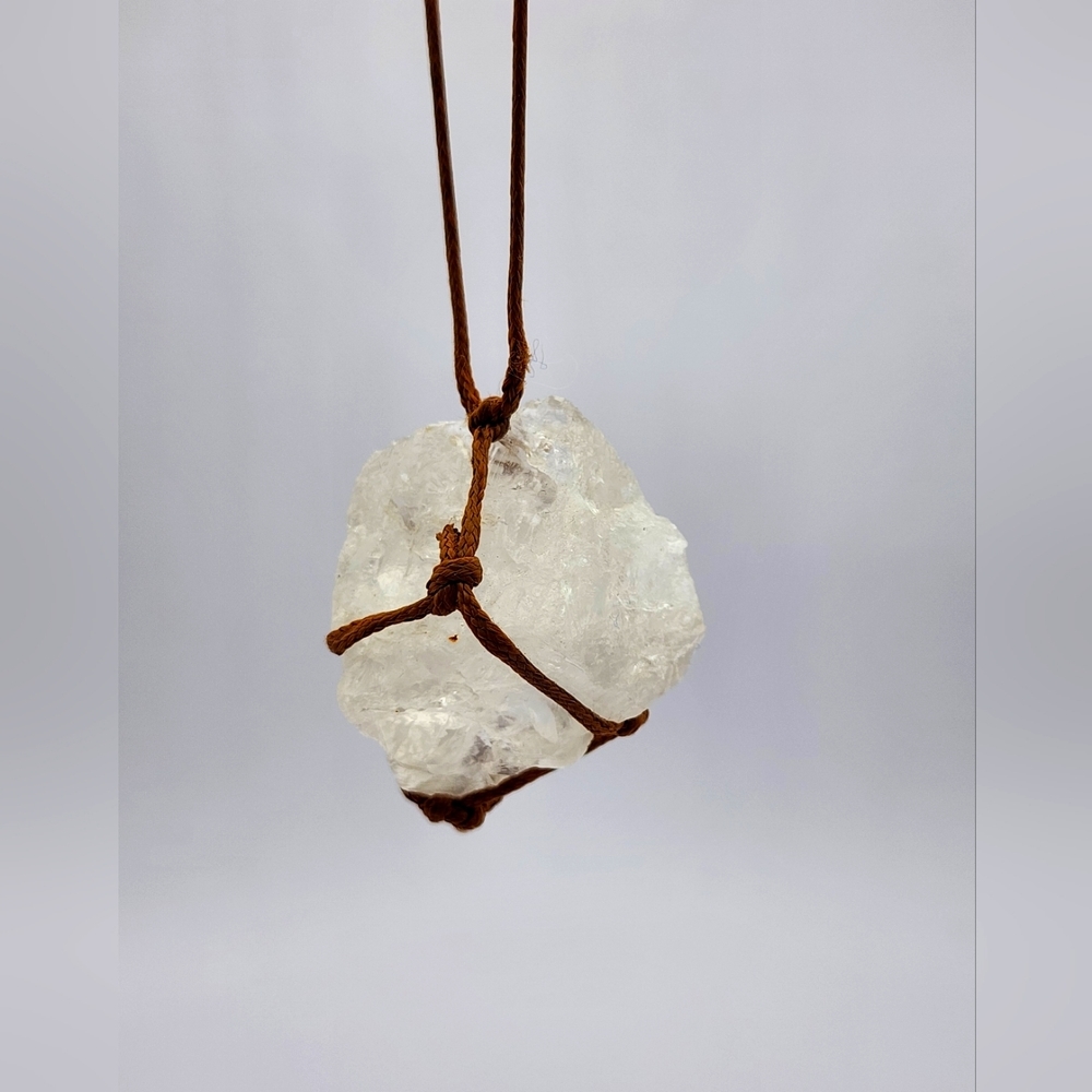 Wrapped Raw Clear Quartz Necklace